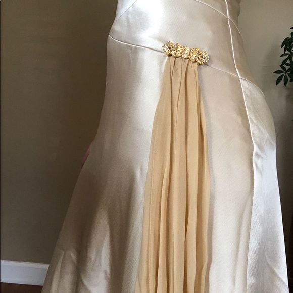 VINTAGE Allen Schwartz gold satin dress | Gatsby 20s 30s - Picture 6 of 14